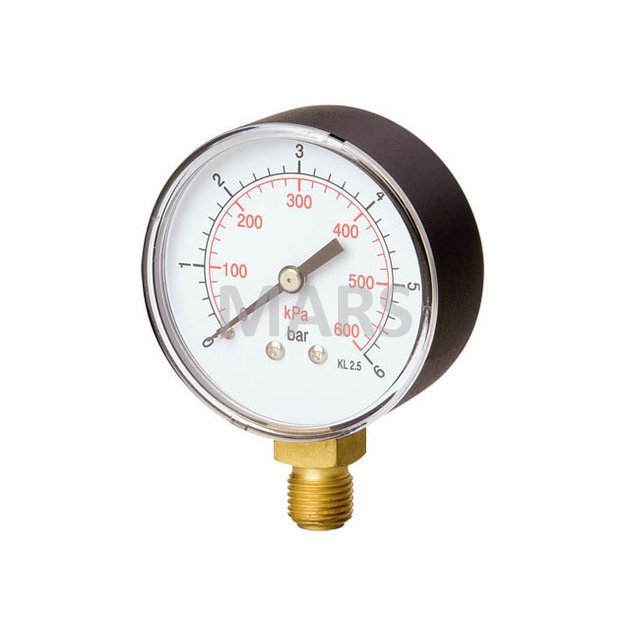 Manometer MS 63 mm 1/4" 0–100 bar spodný